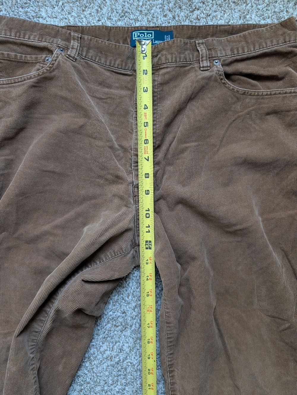 Polo Ralph Lauren Men's Corduroy Straight-Leg Pants in Brown 38x32 Collegiate - Picture 10 of 12